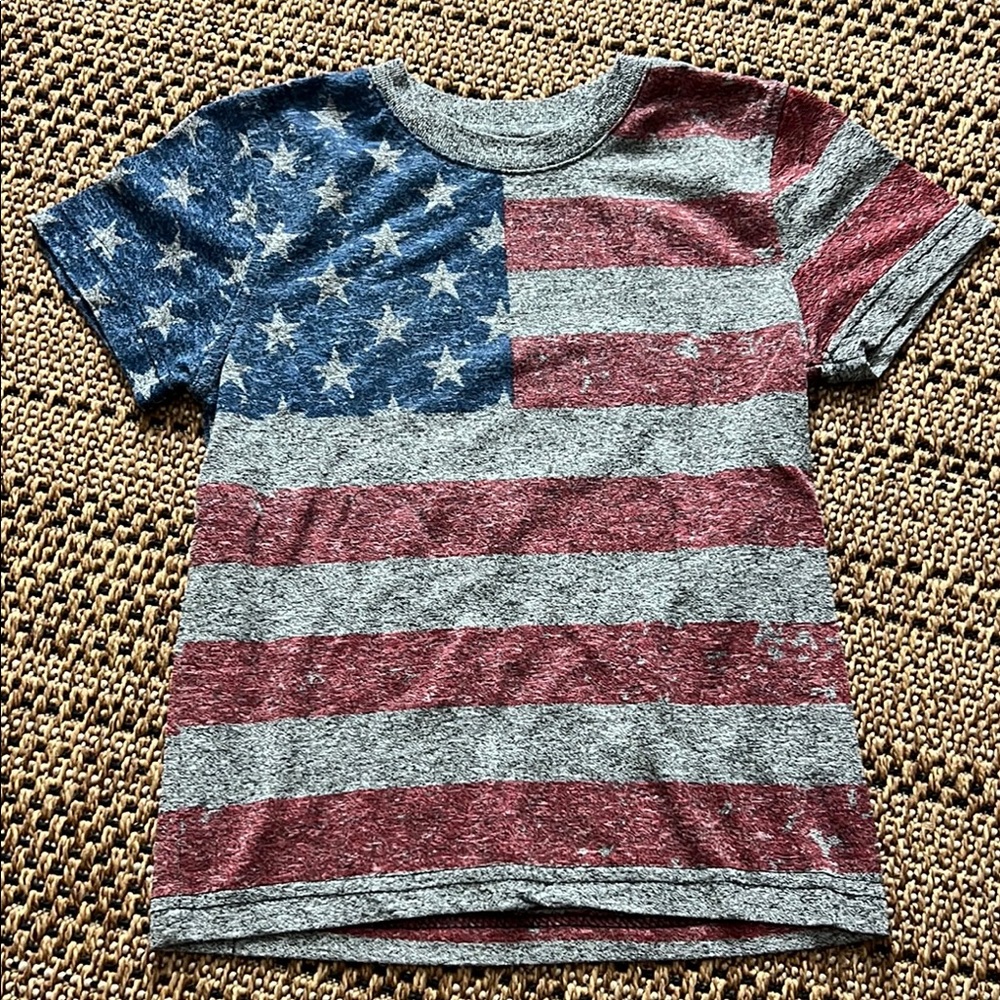 Brooklyn Cloth Red and Blue Short Sleeve Tee with Patriotic Flair